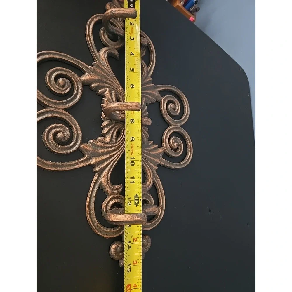 Cast Iron Accent Hook Acanthas Scroll Baroque Ornate Bronze Finish MCM 15